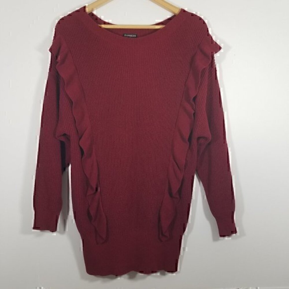 NWT Express Knitted Ruffle Sweater Size XS